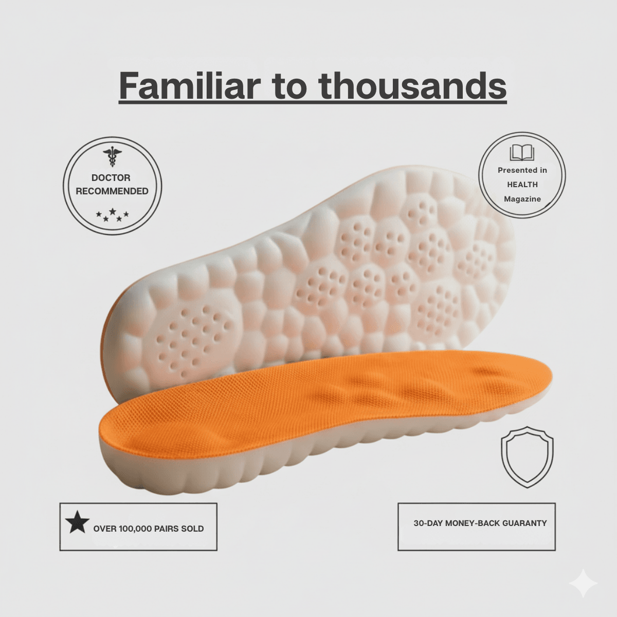 The Formula Bio Labs orthopedic insoles for tired feet with supportive cushioning and ergonomic design