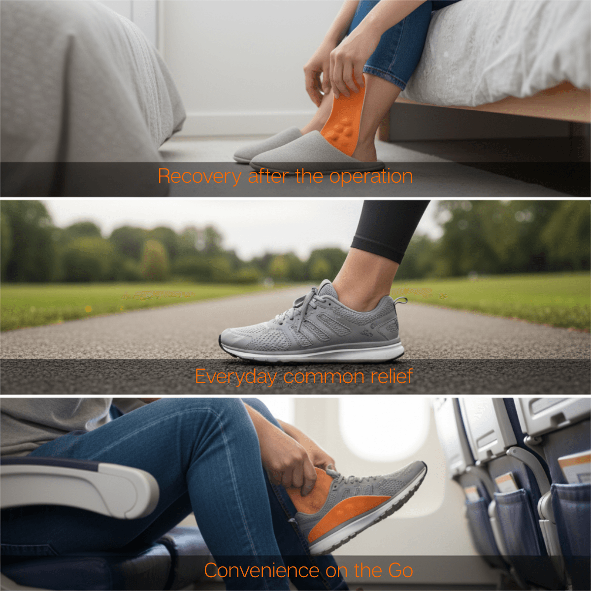 Orthopedic insoles for tired feet providing comfort and support for recovery and everyday relief